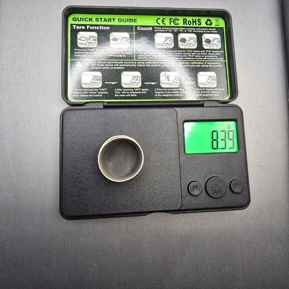 VTG Sterling Silver Brass Spinner Ring Size 8.5 Signed DDM 12.8mm Band 8.39g - Picture 7 of 7